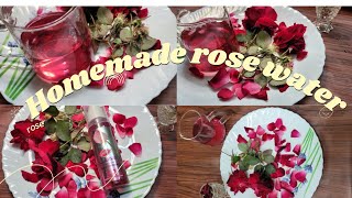 Homemade Rose Water 🥀😌✨️  🌹Gulab Jal Ghar par Bnaye  DIY Homemade Rose Water  Rose Toner ✨️ [upl. by Nairehs]