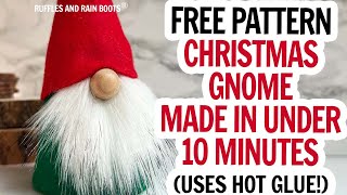 Christmas Gnome Treat Jar  Dollar Tree Christmas Gnome  Free Gnome Pattern  Cup Gnome DIY 10 Min [upl. by Olfe]