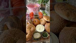 BAGEL BAR hosting bagels brunchideas [upl. by Adnawyt]