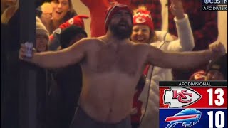 Jason Kelce GOES CRAZY After Travis Kelce Touchdown 🤣 Chiefs vs Bills Playoff Highlights [upl. by Tomasina]