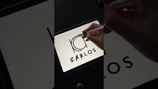 carlos  Procreate Logo Design 💫 logodesign designprocess adobeillustrator procreate [upl. by Whorton]