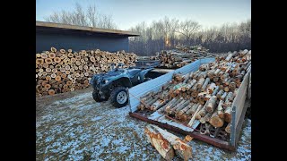 THE FARMHOUSE Cutting and stacking wood Pottery studio Holidays Wood Boiler Wood burning kit [upl. by Amikan]