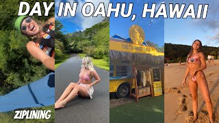 HAWAII VLOG ZIPLINING BOTANICAL GARDEN NORTH SHOREOAHU HAWAII [upl. by Eelyac]