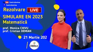 Rezolvare LIVE  SIMULARE EVALUARE NATIONALA 2023 MATEMATICA [upl. by Pattie374]