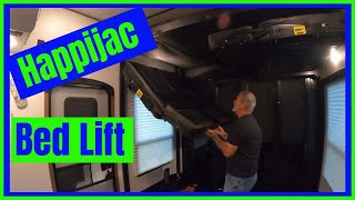 HOW TO USE NEW HAPPIJAC BUNK BED quot2022quot  Toy Hauler Bed Lift System [upl. by Atnovart]