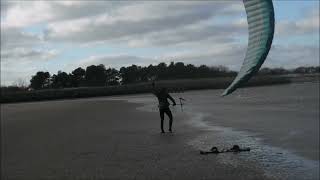 Kitesurfing at Cleethorpes 10th January 2024 [upl. by Eniawed]