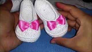 zapatitos a crochet de 3 a 6 meses instrucciones [upl. by Wartow]