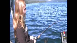 KokaneeKidFishing Using Mysis Bug  Odell Lake 090213 [upl. by Sloan668]