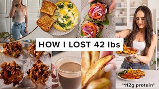 What I ate to lose 42 lbs  high protein meals  easy snacks 112g pt 3 [upl. by Yvan]