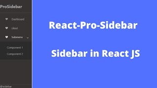 How to Create React Sidebar with Dropdown Menu  ReactProSidebar using React JS [upl. by Rikki]