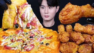 반올림피자샵 고구마피자 허니콤보 피자 치킨 먹방ASMR MUKBANG SWEET POTATO PIZZA amp FRIED CHICKEN サツマイモのピザ チキン eating sounds [upl. by Delphine]