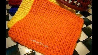 How to Loom Knit an Easy Garter Stitch Square  Flat Panel on round circular straight or long loom [upl. by Hough]