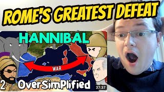 History Nut Reacts to SECOND PUNIC WAR  OVERSIMPLIFIED Part 2  Disaster For Rome [upl. by Gannie]