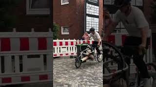 Bremen cargo bike race Avoiding obstacles shorts [upl. by Zsuedat]