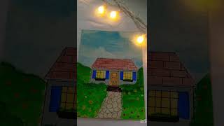 A beautifully painted house with a garden 🏡art asthetic astheticsedits facebook shorts reels [upl. by Eliath24]