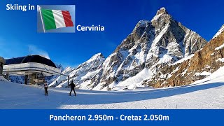 Skiing in Italy Cervinia Pancheron 2950m  Cretaz 2050m [upl. by Burleigh]