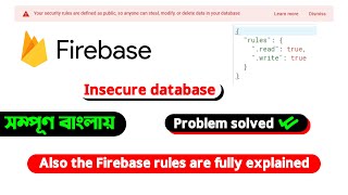 firebase rules insecure database problem solved bangla  Kodular Bangla [upl. by Ellenuahs575]