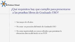 Pruebas libres Graduado ESO  Información [upl. by Page]