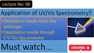 What kind of information you get from UV Vis spectroscopyApplication of spectroscopyQuanitative [upl. by Raimundo]