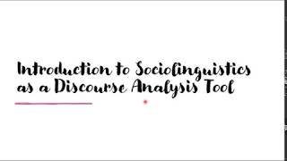 Introduction to Sociolinguistics [upl. by Travax756]