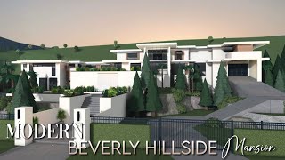 Bloxburg Modern Beverly Hillside Mansion Exterior  14M 🏘️ [upl. by Yehs]