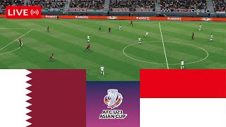 LIVE  Qatar VS Indonesia AFC U23 Asian Cup 2024 Full Match  videogame simulators [upl. by Nauquf]