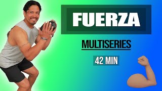 FULL BODY FUERZA 42 MIN  Con Mancuernas 💪🏋🏼 sientetejoven [upl. by Bob]