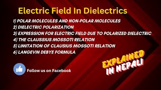 Clausius mossoti relation  Langevin Debye Formula  Electric field due to polarized dielectric [upl. by Levan580]