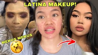 I TRIED COPYING LATINA MAKEUP LOOK [upl. by Lehcem185]