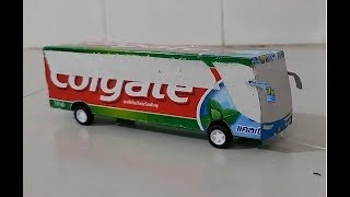 How to make bus of paper Easy colgate [upl. by Moretta]