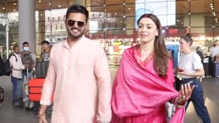 Hansika Motwani with her husband Sohail Kathuria returns Mumbai from Jaipur after marriage [upl. by Atiuqram]