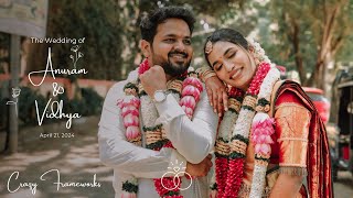 Tamil Wedding Highlights  Anuram weds Vidhya  Cinematic  Unaku Munthiri  Crazy Frameworks  2024 [upl. by Olds668]