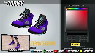 NBA 2K23 Next Gen Shoe Creator  Air Jordan 5 quotGrape Icequot [upl. by Ahsiryt393]