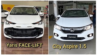 Toyota Yaris Facelift vs Honda City Aspire  Comparison  Which is best [upl. by Dulcie]