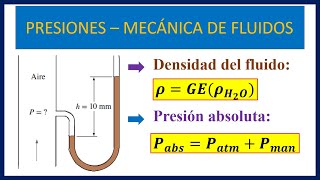 Presión Absoluta y Manométrica TermodinámicaMecánica de Fluidos Ejercicio Resuelto [upl. by Breanne145]