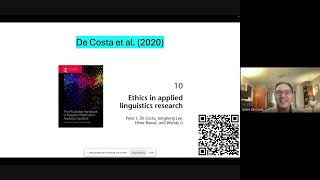 27th PADS VIDEO Ethics in Applied Linguistics Research by Prof Peter I De Costa [upl. by Golden]