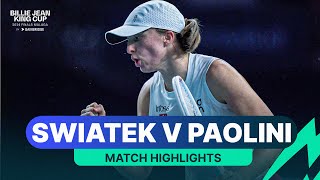 Iga Swiatek v Jasmine Paolini Highlights  Poland v Italy  2024 Billie Jean King Cup Finals [upl. by Rosenzweig]