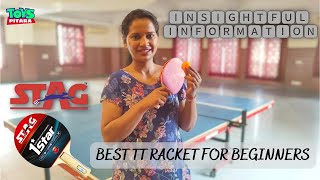 Best Table Tennis Bat Under 500  Best TT Bat for Beginners Under 1000  Stag TT Bat balls 3 1 Star [upl. by Miltie175]