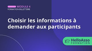 Choisir les informations à demander aux participants [upl. by Ahsea]