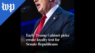 Early Trump Cabinet picks create loyalty test for Senate GOP [upl. by Ynomrah]