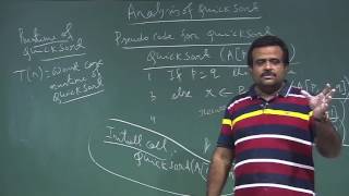 Lecture 11  Analysis of Quicksort [upl. by Nally]