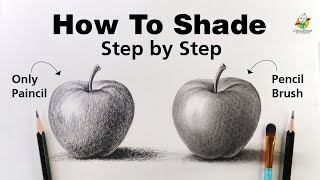 Pencil Shading Drawing Step By Step For Beginners  Apple Drawing with Shading  How To Shading [upl. by Nami]