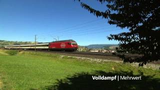 SBB InterRegio mit Re 460 Vierwagenzug bei Frick Volldampf  Mehrwert [upl. by Ahtnamas]