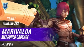 31 KILL GODLIKE X13 MARIVALDA CASPIAN PALADINS COMPETITIVE NEW PATCH 66 MEASURED CADENCE [upl. by Dlorah643]