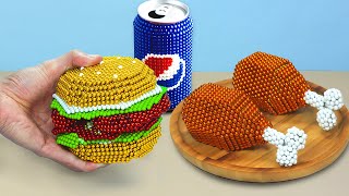 DIY  FAST FOOD Burger Fried Chicken from Magnetic Balls Satisfying ASMR amp Magnet Challenge [upl. by Orfield472]