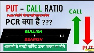 pcr ratio analysis  Put Call Ratio Kya Hai  Put Call Ratio Explained [upl. by Aleekat580]