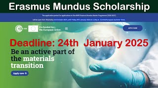 Deadline 2025 ජනවාරි 24  Erasmus Mundus Scholarship  AMIR [upl. by Norrv]