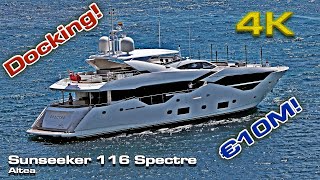 Sunseeker 116 Spectre €10 Millions last Summer Wind Docking 4K [upl. by Nniroc461]