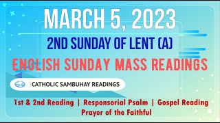 5 March 2023 English Sunday Mass Readings  2nd Sunday of Lent A [upl. by Andi]