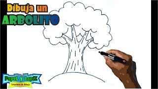 Cómo dibujar un árbol paso a paso  Tree drawing [upl. by Esoranna]